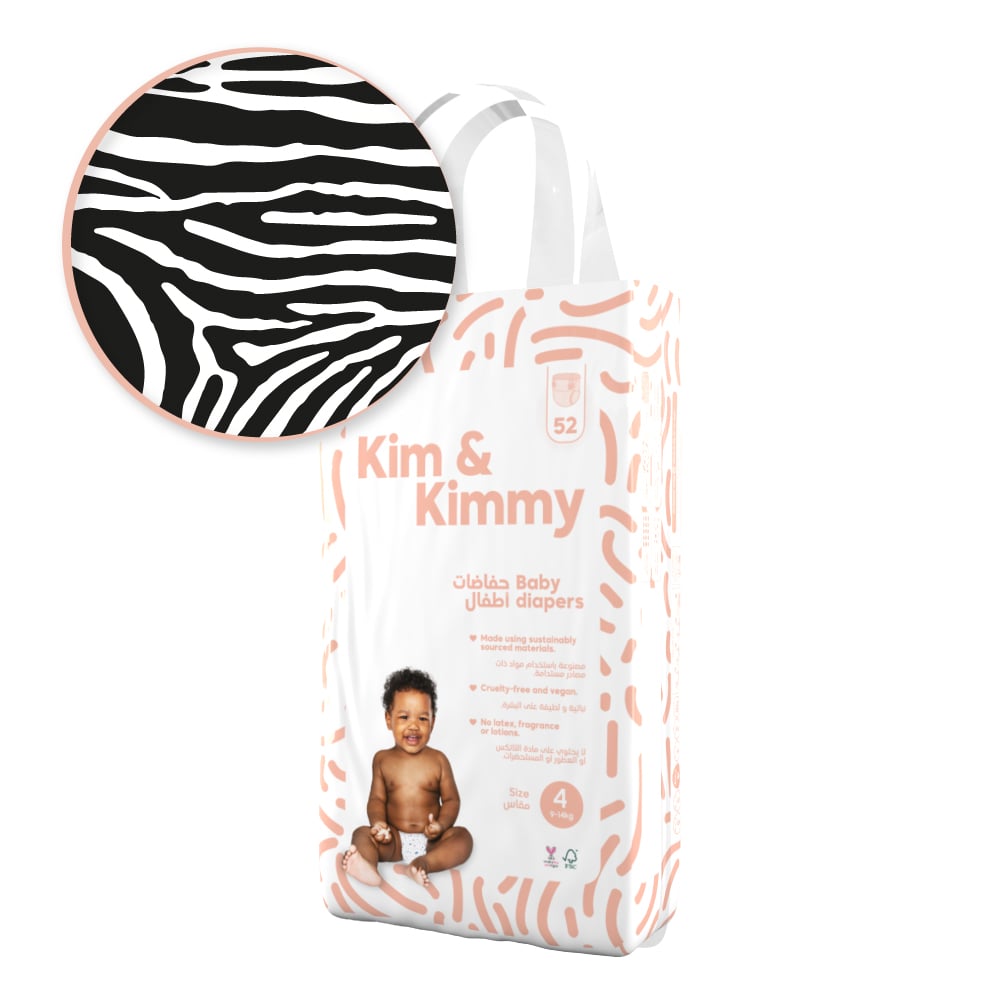 Kim & Kimmy - Size 4 Diapers, 20 - 31 lbs, Qty 52
